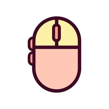 Computer Mouse Icon Vector Illustration. Computer Mouse Lineal Color Icon Illustrazione stock