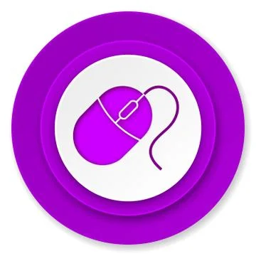 Computer mouse icon, violet button.. 스톡 일러스트