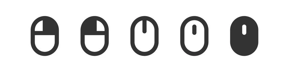 Computer mouse icon. Web, pc scroll illustration in vector flat style. Stock Illustration