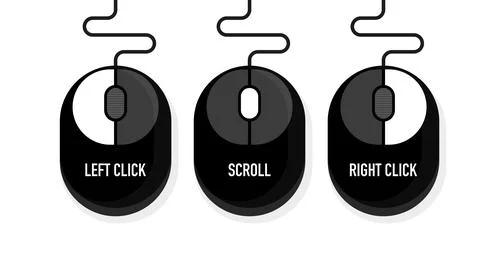 Computer mouse icon on a white background. Vector illustration. Stock Illustration