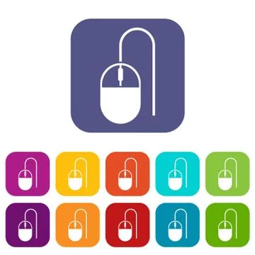 Computer mouse icons set 스톡 일러스트