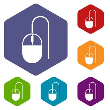Computer mouse icons set Stockillustratie