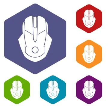 Computer mouse icons set 스톡 일러스트