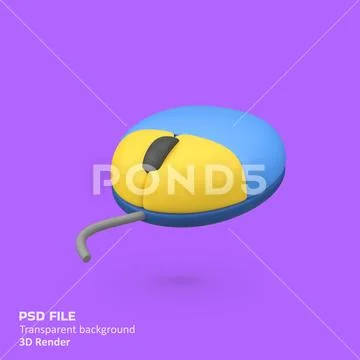 Computer mouse isolated 3d render icon illustration PSD Template