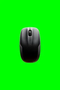 Computer mouse isolated on the green background. above view of computer mouse Stock Photos