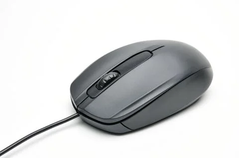 Computer mouse for issuing commands and controlling applications on a white.. Stock Photos