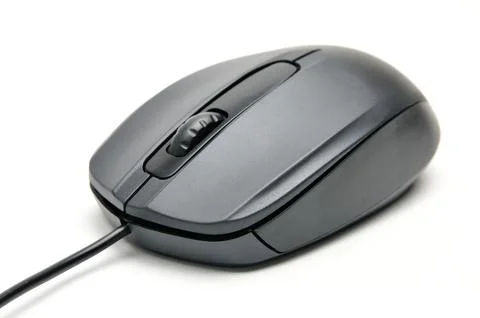 Computer mouse for issuing commands and controlling applications on a white.. Stock Photos