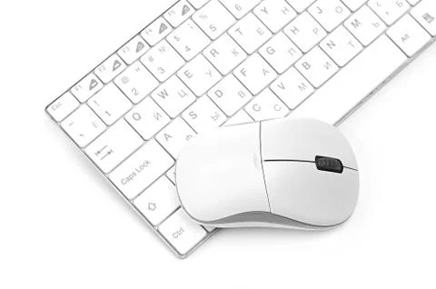 Computer mouse on the keyboard Stock Photos