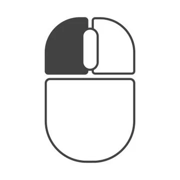 Computer mouse left button click outline icon Stock Illustration
