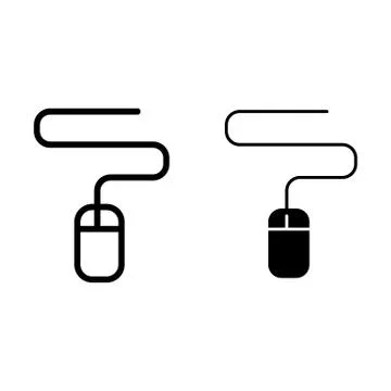 Computer mouse line and glyph icon. Click vector illustration isolated on white Illustrazione stock