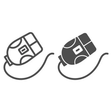 Computer mouse line and glyph icon. Click vector illustration isolated on white Stockillustratie