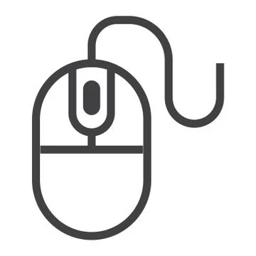 Computer mouse line icon, click and website Stock Illustration