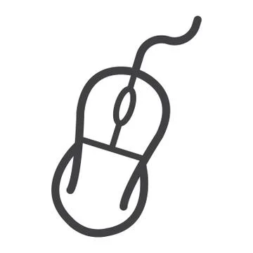 Computer mouse line icon, click and device Stock Illustration