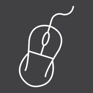Computer mouse line icon, click and device Stock Illustration