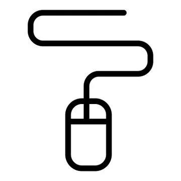 Computer mouse line icon. Click vector illustration isolated on white. Cursor Stock Illustration