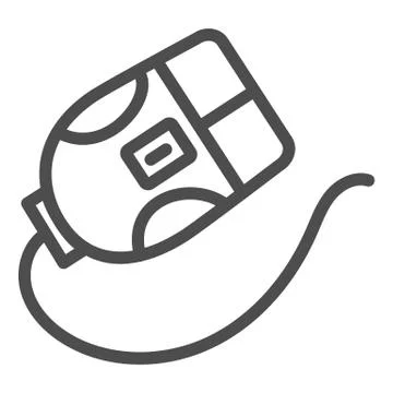 Computer mouse line icon. Click and scroll, web explorer device symbol, outline Illustrazione stock