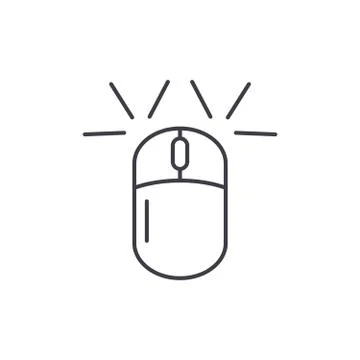 Computer mouse line icon concept. Computer mouse vector linear illustration Stock Illustration