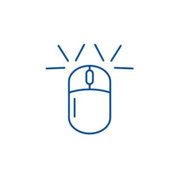 Computer mouse line icon concept. Computer mouse flat vector symbol, sign 스톡 일러스트