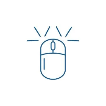 Computer mouse line icon concept. Computer mouse flat vector symbol, sign Illustrazione stock