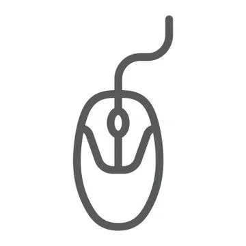 Computer mouse line icon, electronic and device イラスト素材