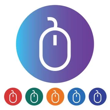 Computer Mouse line icon Stock Illustration