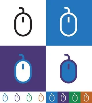 Computer Mouse line icon 스톡 일러스트