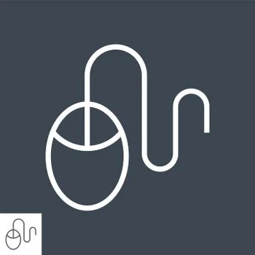 Computer Mouse line icon Stock Illustration