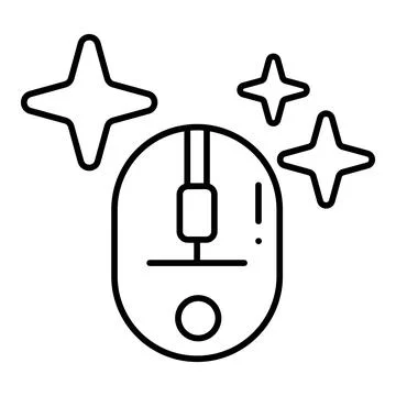 Computer Mouse Line Icon Stock Illustration