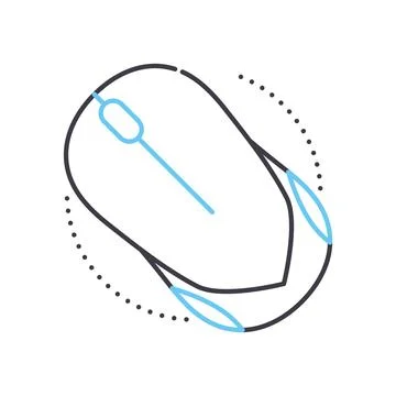 Computer mouse line icon, outline symbol, vector illustration, concept sign Stockillustratie