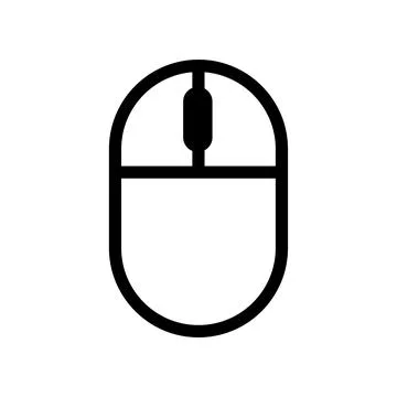 Computer Mouse Lineal Icon Symbol Vector. Black Outline Computer Mouse Icon Stock Illustration