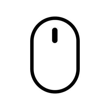 Computer Mouse Lineal Icon Symbol Vector. Black Outline Computer Mouse Icon Illustrazione stock