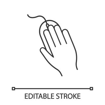 Computer mouse linear icon Illustrazione stock