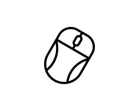 Computer mouse linear icon. Thin line illustration. Contour symbol. Vector is Illustrazione stock
