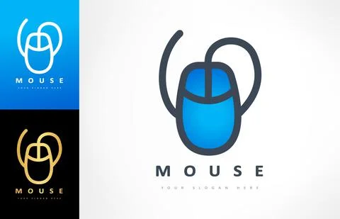 Computer mouse logo vector. Internet technology design. Illustrazione stock