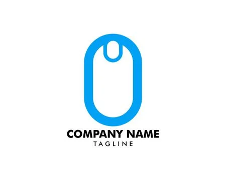 Computer mouse logo vector template Stock Illustration