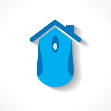 Computer mouse make a home icon stock vector Stock Illustration