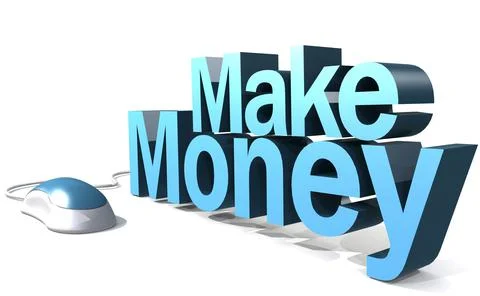 Computer mouse with make money word Stock Illustration