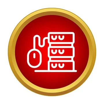 Computer mouse managing data server storage icon Stock Illustration