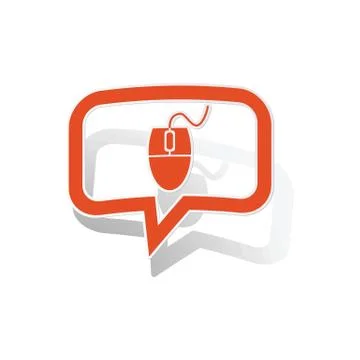 Computer mouse message sticker, orange Stock Illustration