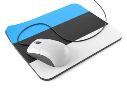 Computer mouse with mouse pad in estonian flag Stock Illustration