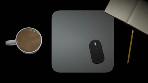 Computer mouse moving on mouse pad top view Video stock 141530838