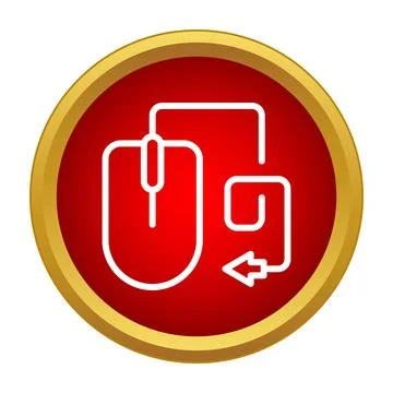 Computer mouse navigating back through digital interface icon 库存插图