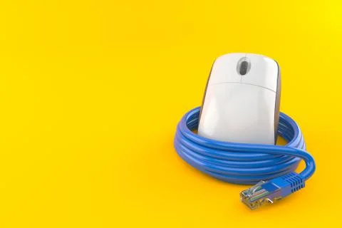 Computer mouse with network cable Stock Illustration