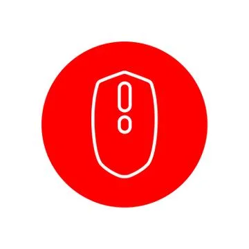 Computer Mouse Office Outline Red Icon Illustration Design Stock Illustration