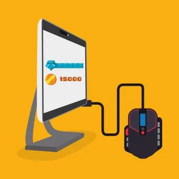 Computer mouse omline game technology digital Illustrazione stock