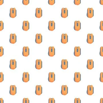 Computer mouse orange pattern seamless background design Illustrazione stock