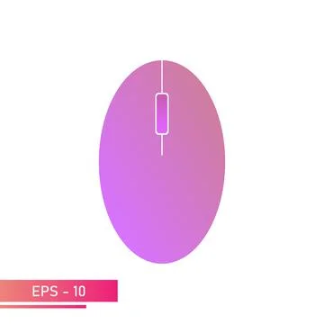 Computer mouse, oval shape with a wheel in pink gradients. On a white background Stock Illustration