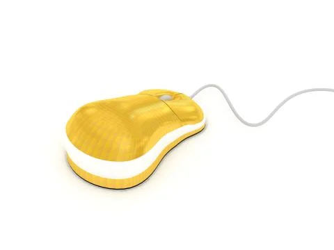 Computer mouse over white background. 3d render Stock Illustration
