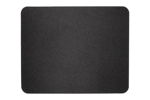 A computer mouse pad on a white background.Mouse pad made of thick black. Stock Photos
