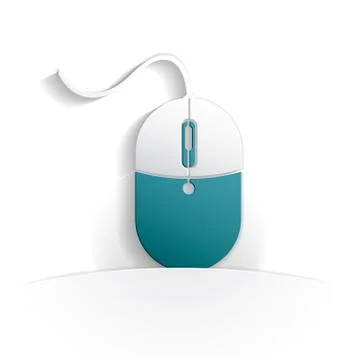 Computer mouse paper icon Stock Illustration